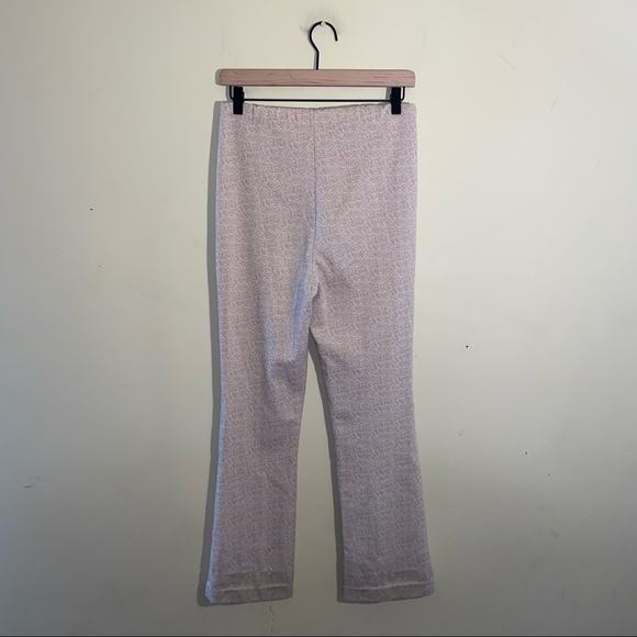 VNTG 1970s flare polyester mustard pattern trouser - Picture 2 of 6